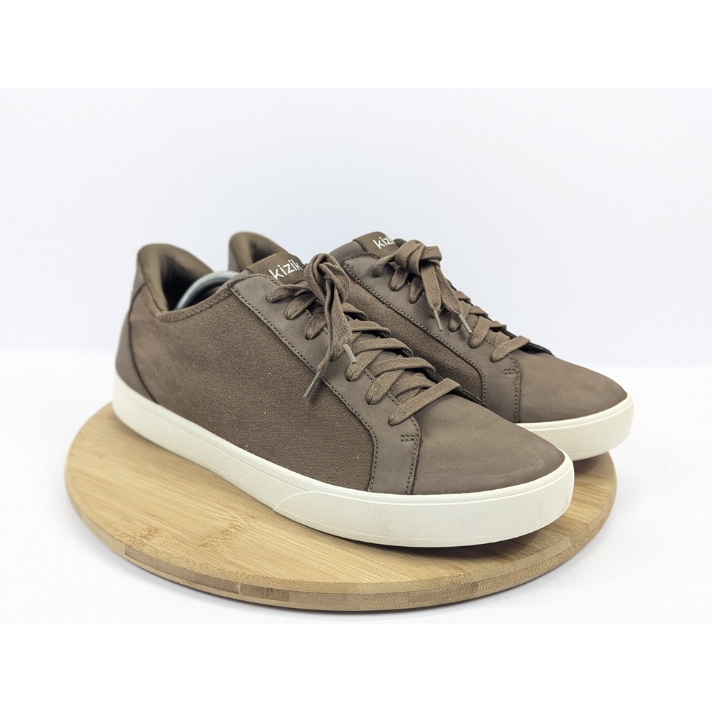Kizik Irvine Mens 13 Wide Hands Free Shoe Brown Slip In Sneakers Athletic Casual